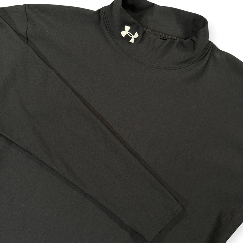Under Armour ColdGear Compression Mock Neck Top Mens XL Black Base Layer